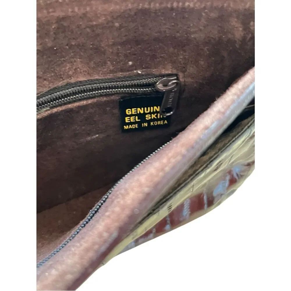 Vintage Burgundy Eelskin Shoulder Bag Clutch - Picture 9 of 9